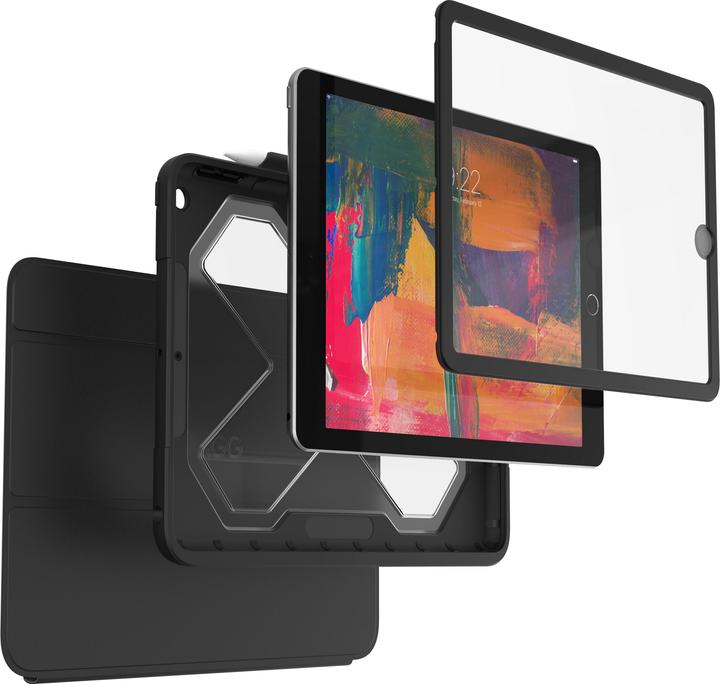 Zagg Rugged Messenger - Étui de protection Flip pour tablette - résistant - silicone - noir... (iPad)