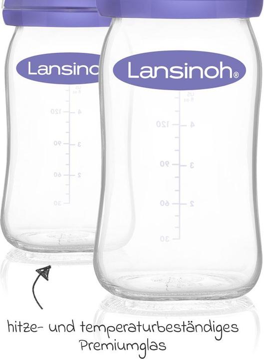 Actual product image Lansinoh Babyflaschen Glas-Flasche 2er Pack 160ml mit NaturalWave® Trinksauger (160 ml)