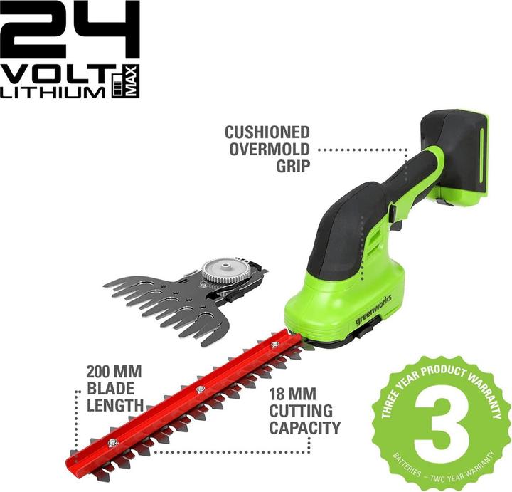 Actual product image Greenworks G24SHTK2 Hedge trimmers (Rechargeable battery operated)