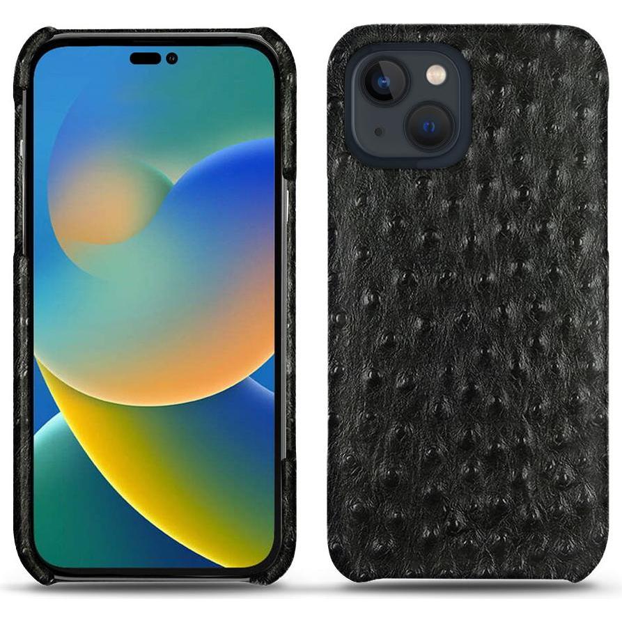 Noreve Lederschutzhülle (Apple iPhone 14), Smartphone Hülle, Schwarz