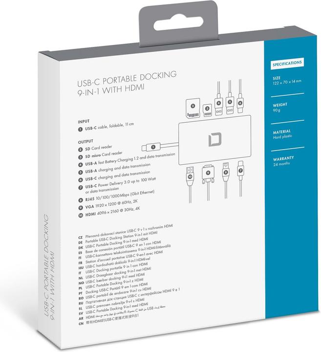 Produktbild Dicota Portable 9-in-1 (USB-C, 9 Ports)