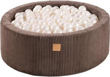 Activity Board Esthétique bébé en mousse ronde fosse à balles 90x30cm avec 200 balles certifiées, cordon, brun :