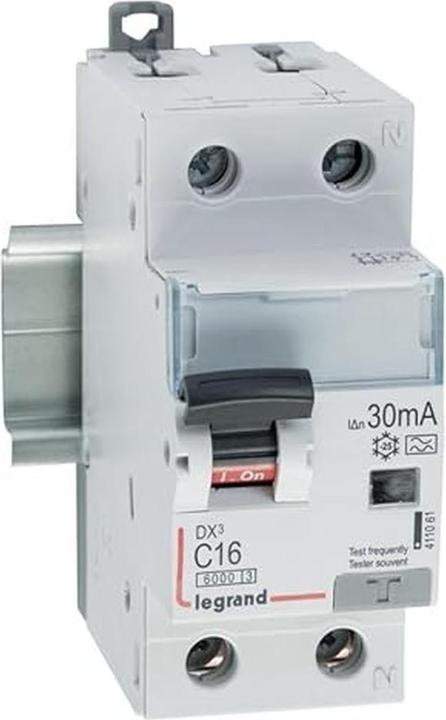 Legrand Dx3 FI/LS switch C16A 1P+N 411061 6Ka 30Ma A 411061