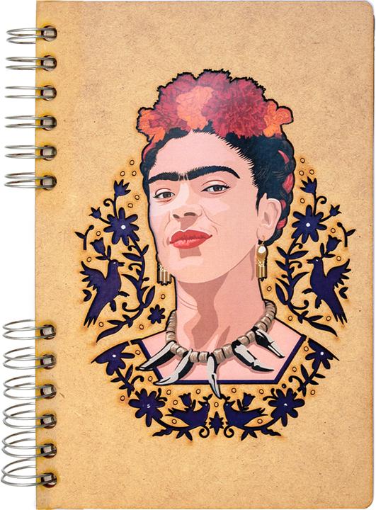 Actual product image Komoni Notebook / Frida Kahlo face / A5 / blank (A5, Plain, Hardcover)