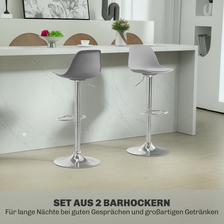 Produktbild Homcom Barhocker Kunstleder Grau