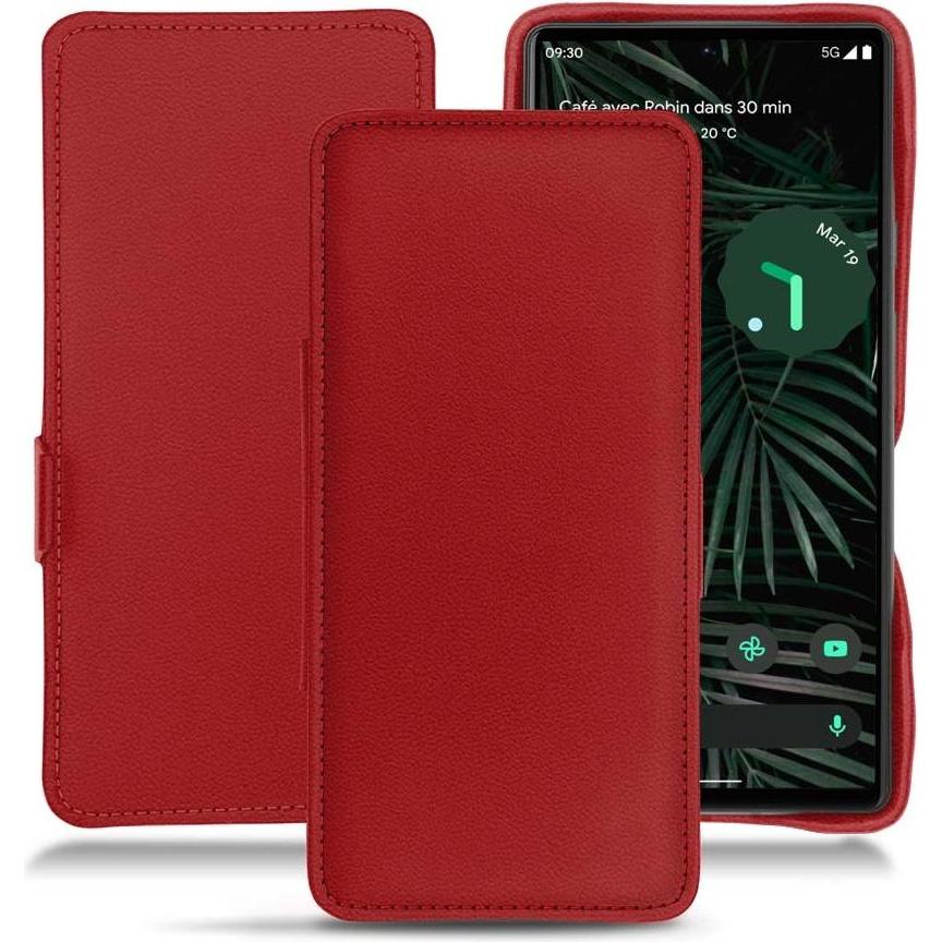 Noreve Lederschutzhülle horizontal (Google Pixel 6 Pro), Smartphone Hülle, Rot