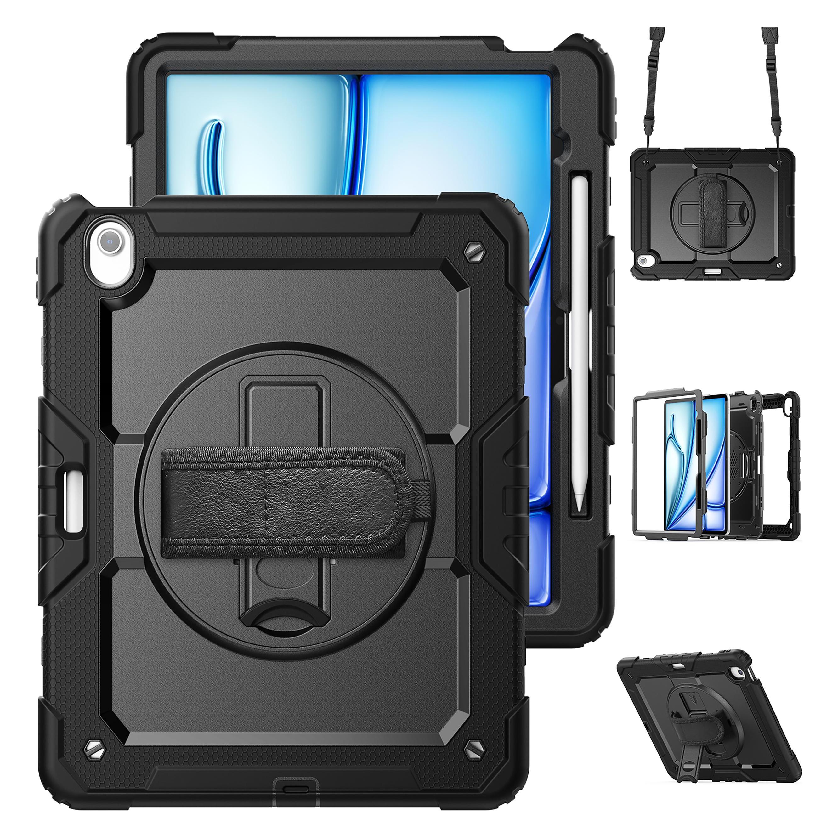 Cazy Stossfest Hülle Schutz Fallfest Hülle (Apple IPad Air 13 2024, Apple IPad Air 13 2025, Apple IPad Air 13 2026), Tablet Hülle, Schwarz