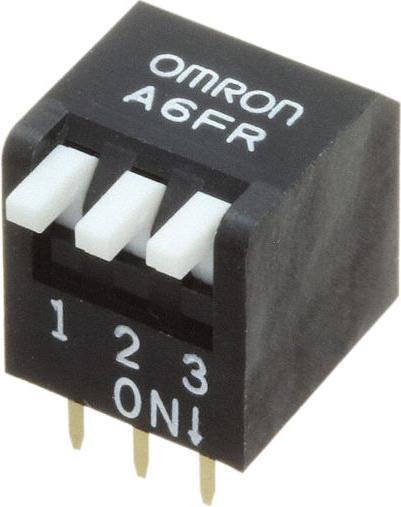 Actual product image Omron Industrial Automation Piano DIP switch, lever, long, 2.54mm, PCB pins