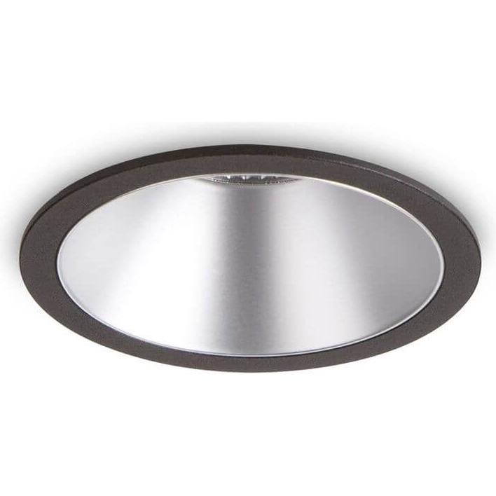 Ideal lux, Wandleuchte + Deckenleuchte, GAME LED Einbauleuchte 11W ⌀85mm Silberschwarzschwarz warmweiss 192321 (1100 lm)