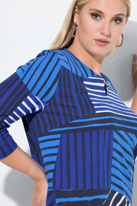 Actual product image Ulla Popken Graphic Mixed Stripe Tee (50, 52)