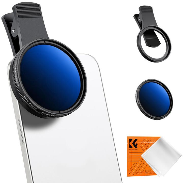 K&F Concept 52mm Universal Type Phone clip, with ND2-400 Filter, Multi-coated, Cleaning cloth