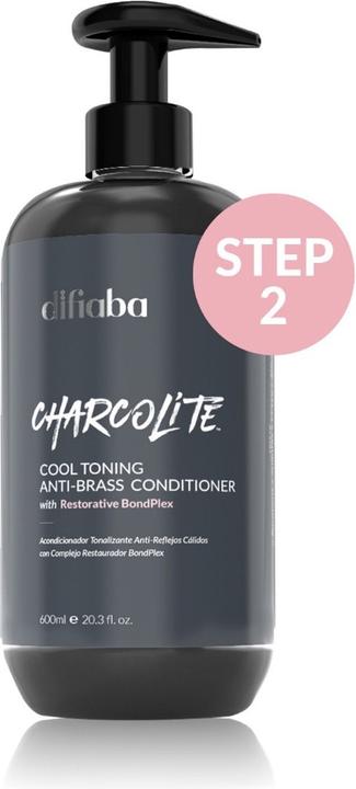 Actual product image Difiaba Charcolite Cool Toning Anti-Brass Conditioner with Pump 600ml (600 ml)