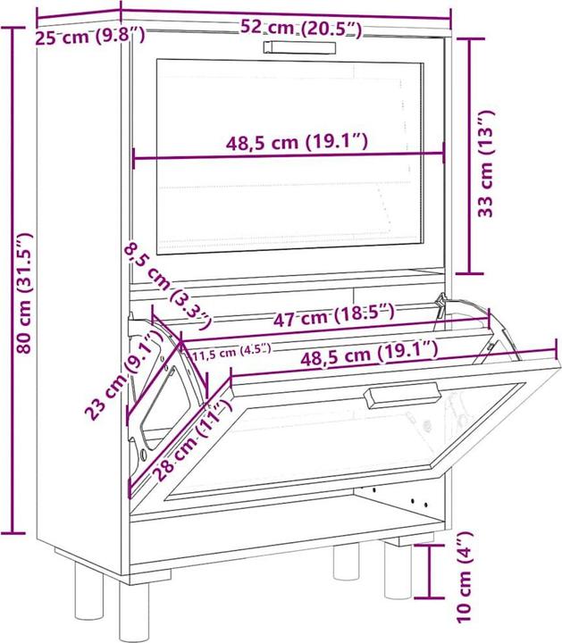 Immagine prodotto vidaXL Melanie (52 x 25 x 80 cm)