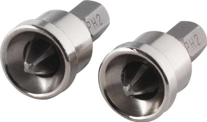 Produktbild wolfcraft 2 Bits mit Tiefenanschlag Solid PH 2 (Kreuz Phillips PH)