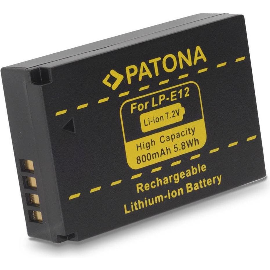 Patona Lp-E12 (Batteria della fotocamera), Alimentatore fotocamera, Nero