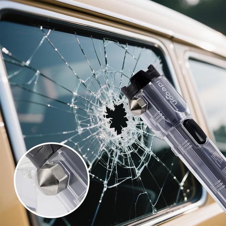 Produktbild Comfort Aid Multifunktions-Taschenlampe mit Hammer & Gurtschneider, Akku (18 cm)