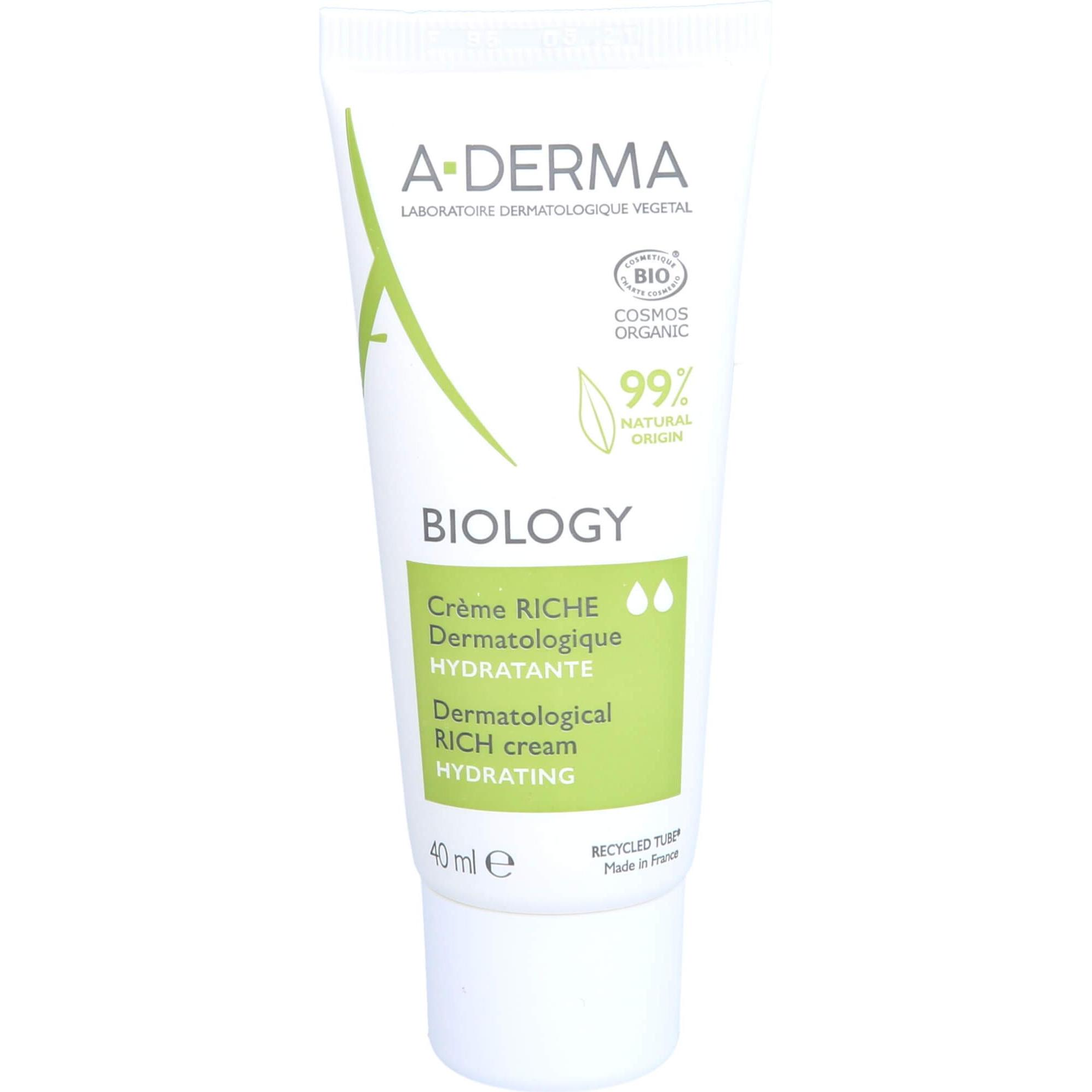 A-Derma, Gesichtscreme, BIOLOGY Reichhaltige Creme Creme (40 ml, 24h Creme)