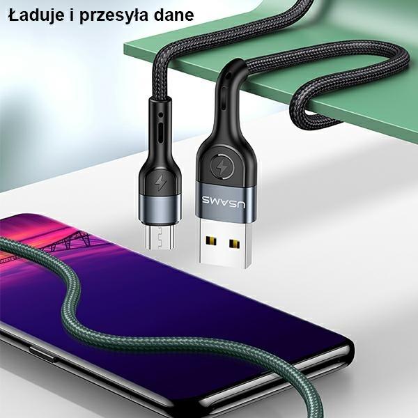 Thumbnail - Usams USB-A - microUSB cable 1 m green (6958444913001) (1 m), USB Kabel