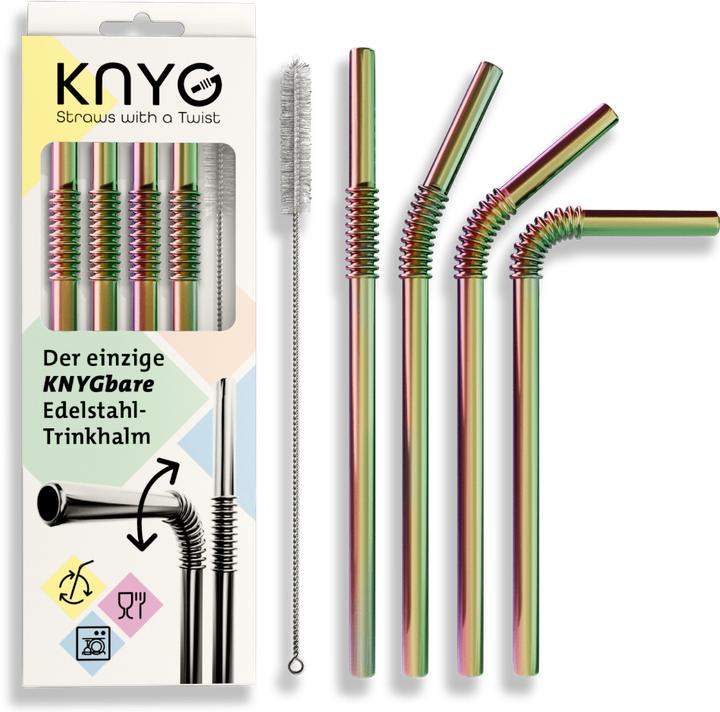 Actual product image Turtleneck Straw Bendable stainless steel drinking straws (4x)