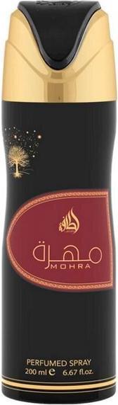 Actual product image Lattafa Perfumes Lattafa Mohra Perfumed Deodorant Spray for Women 6.7 Ounce (Spray, 200 ml)