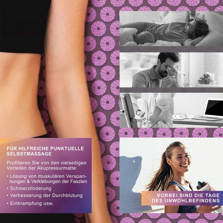 Produktbild Mybeo Akupressurmatte mit Naturfasern, Akkupressur Set 71 x 44cm, Faszienset, Kissen, Matte & Massageball