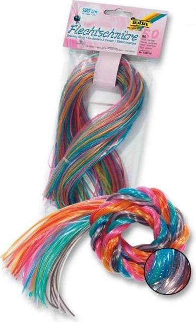 Actual product image Folia Scoubidou braided cord "Glitter Mix", length: 1 m