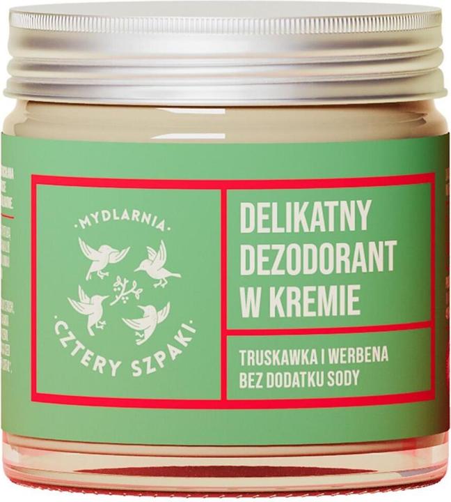 Mydlarnia Cztery Szpaki MYDLARNIA CZTERY SZPAKI Delikatny dezodorant w kremie Truskawka i Werbena 60ml (Crème, 60 ml)