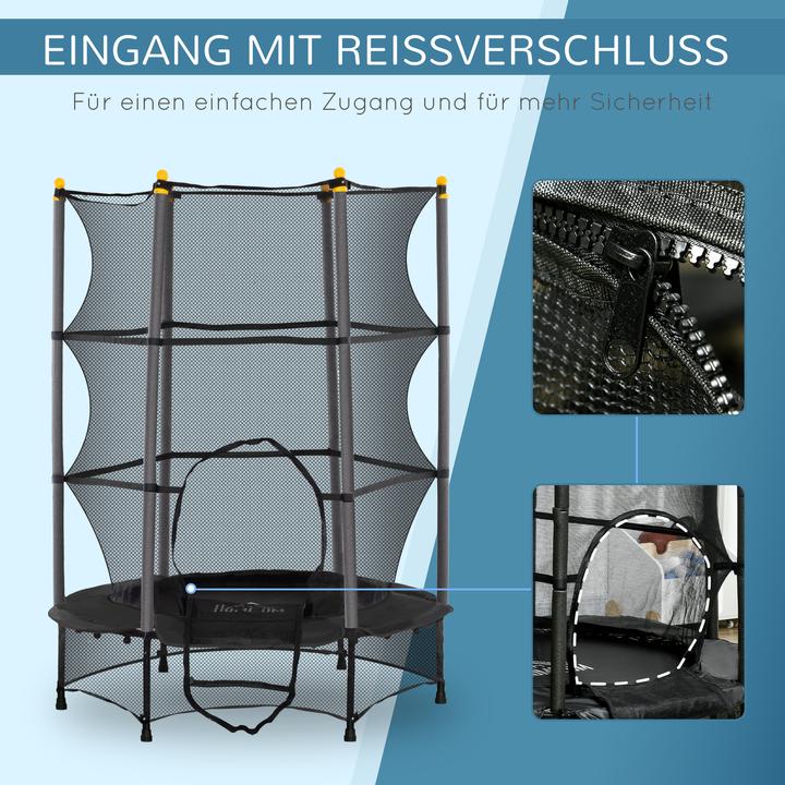 Image du produit Homcom Kindertrampolin Stahl, Kunststoff Schwarz (108 cm)