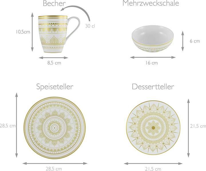Actual product image CreaTable Mandala (8 Piece)