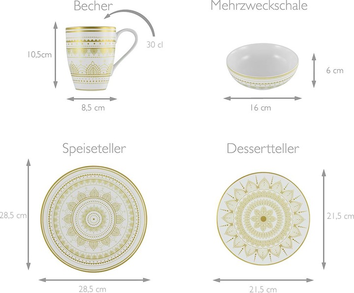 Produktbild CreaTable Mandala (8 Stück)