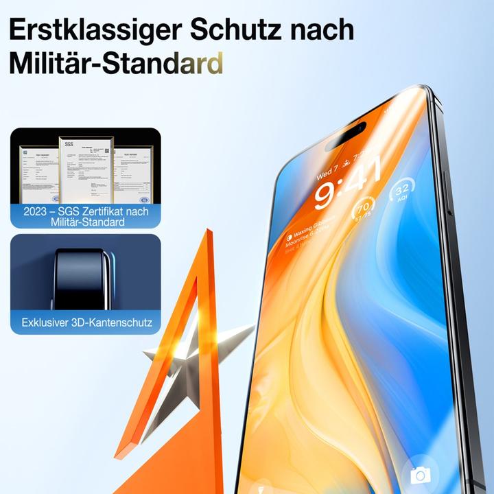 Actual product image Torras Diamond Panzerglas (1 Piece, Apple iPhone 15 Pro)