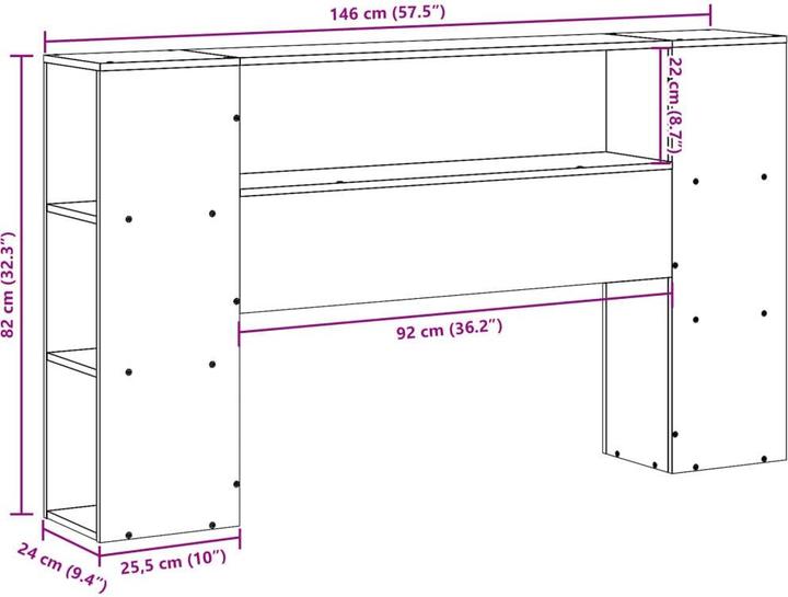 Actual product image vidaXL Kopfteil (146 x 24 x 82 cm)