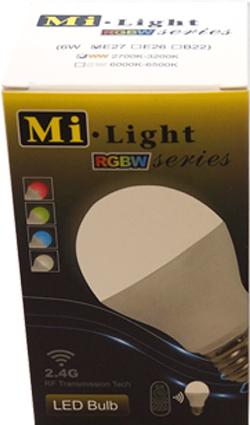 Produktbild Milight LED Birne RGB+Warmweiss 6W (E27, 550 lm, 1x)