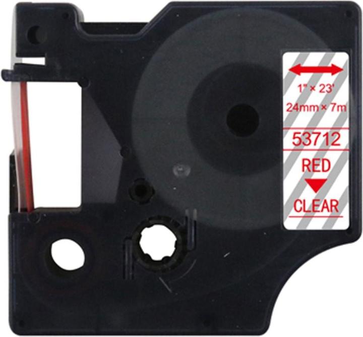 Immagine prodotto Hermex Alternatives Etikettenband zu Dymo D1 53712 Beschriftungsband (2.40 cm, Rosso, Trasparente)