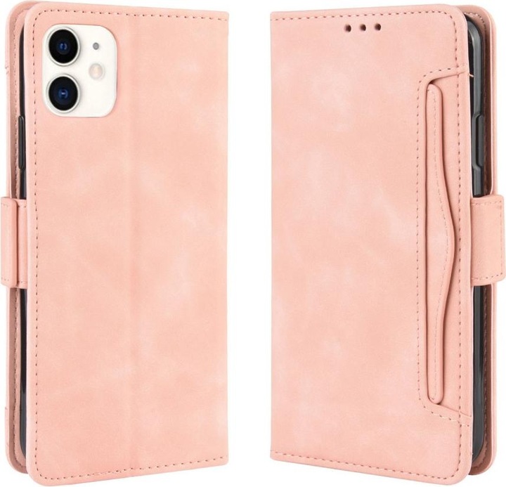 Cover-Discount iPhone 12 / 12 Pro - case with many card slots pink (Apple iPhone 12, Apple iPhone 12 Pro)