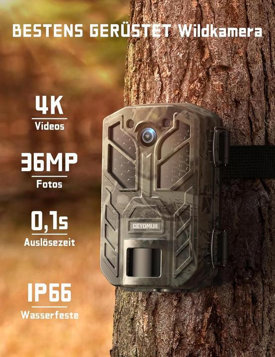 Produktbild Ceyomur Wildkamera mit 4K HD und Bewegungsmelder