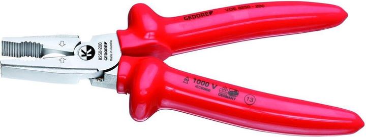 Actual product image Gedore VDE 8250-200 VDE Power combination pliers with dip insulation 200 mm (200 mm)