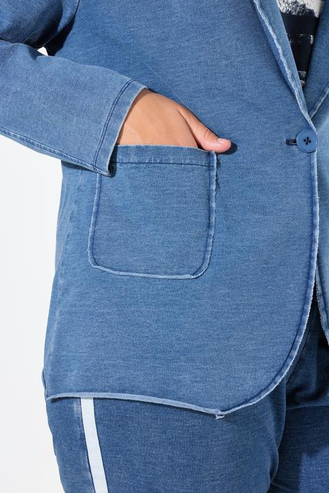 Produktbild Ulla Popken Sweatblazer, Jeansoptik, Reverskragen, Langarm (42, 44)