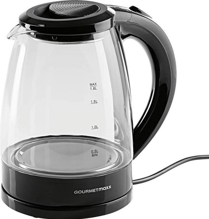 Produktbild Gourmetmaxx Glas–Wasserkocher, 1,8 Liter, LED–Beleuchtung (1.80 l)
