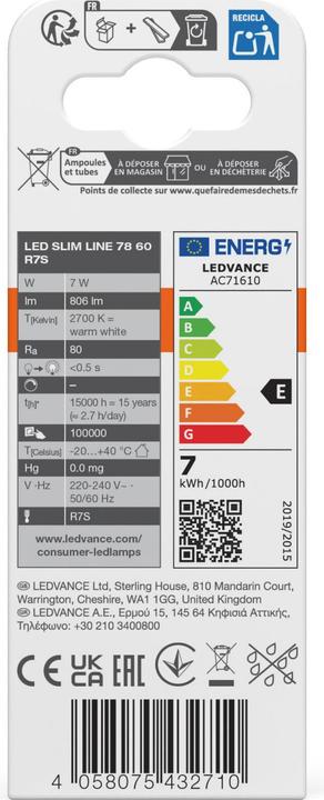 Produktbild Osram Led Slim Line R7S (R7s, 7 W, 806 lm, 1 x, E)