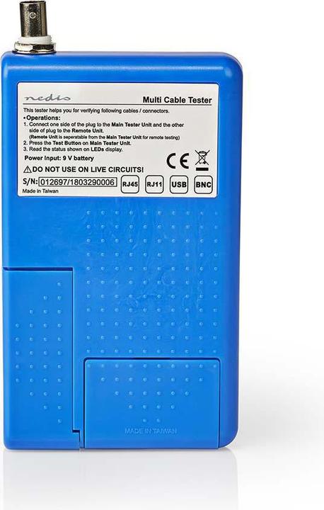 Image du produit Nedis Câble LAN - Testeur - Affichage LED - Bleu (Testeur de câbles)