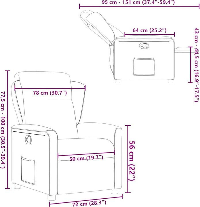 Actual product image VidaXL Relax armchair cloud grey fabric