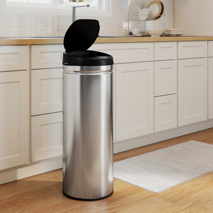 Produktbild Homcom Sensor-Mülleimer Edelstahl, Kunststoff Silber (50 l)