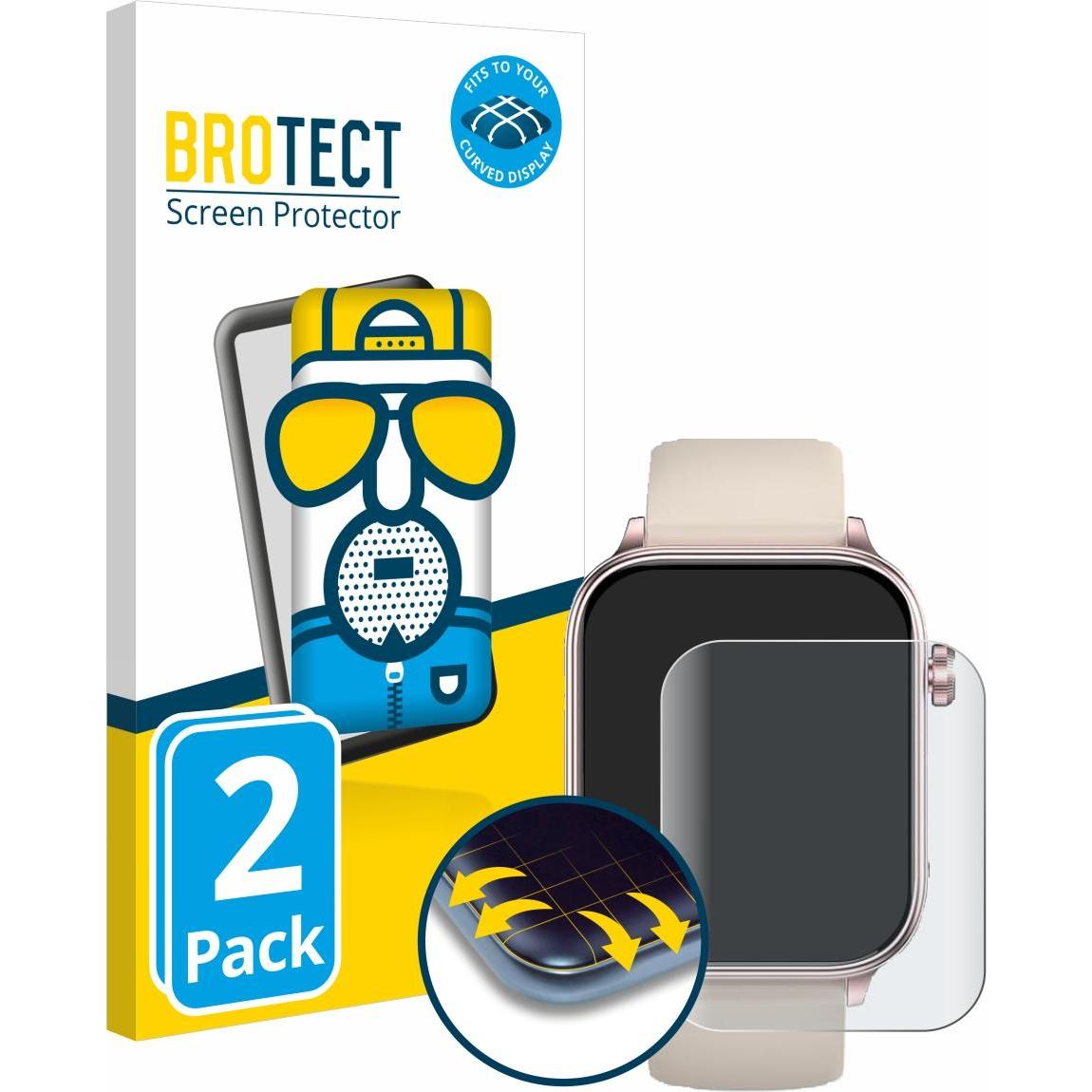 BROTECT Fullscreen Schutzfolie Displayschutz Folie Matt Entspiegelungsfolie, Smartwatch Schutzfolie, Grau