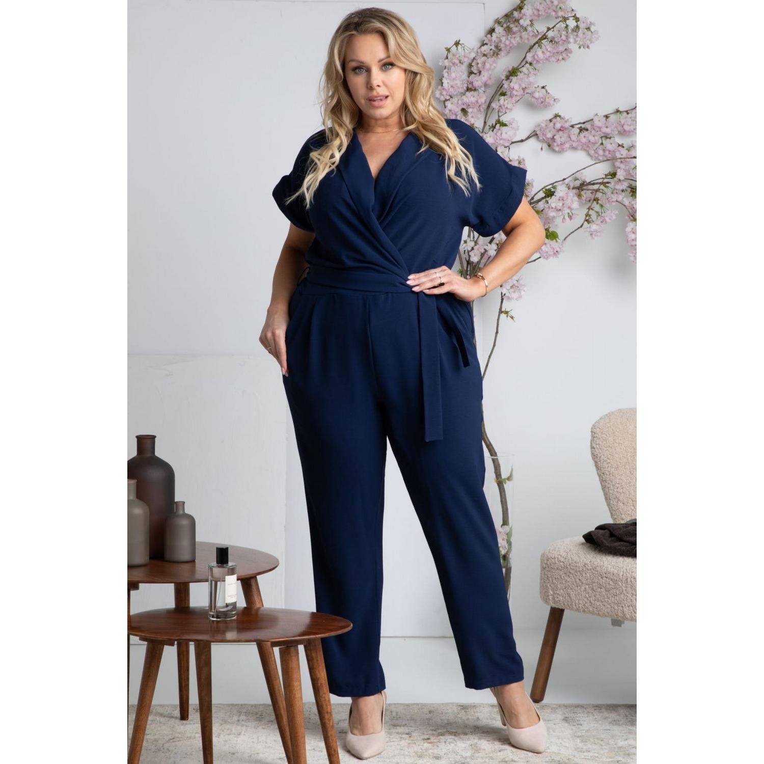 Karko, Damen, Jumpsuit, Overall Grosse model, Blau, (46, 47, 48)