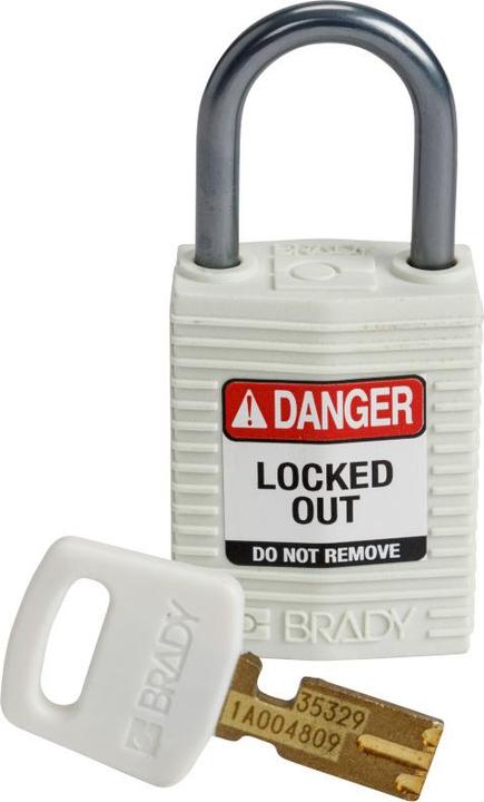 Actual product image Brady SafeKey Compact nylon padlocks with aluminium shackle for lockout applications