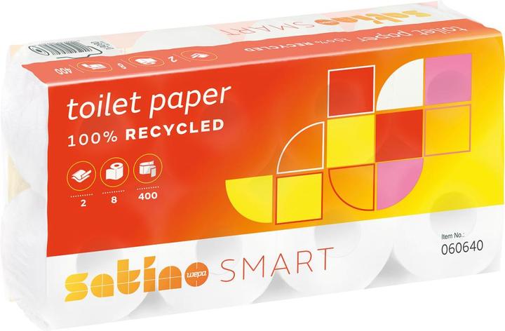 Wepa Toilettenpapier Satino Smart 060610, 2-lagig, Packung à 8 x 8 Rollen