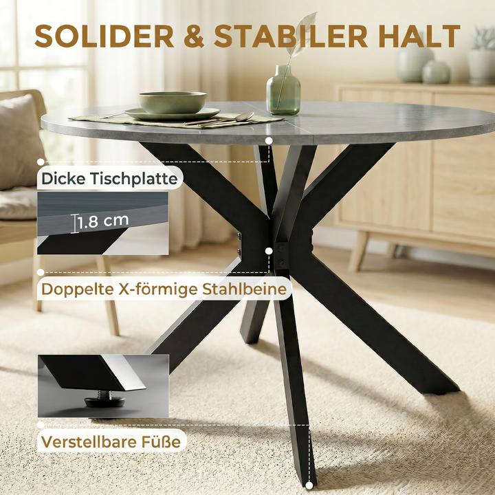 Produktbild Homcom Klappbarer Esstisch MDF, Stahl Grau