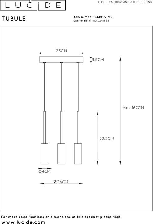 Produktbild Lucide Tubule (733 lm)