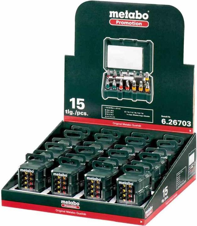 Actual product image Metabo Bit Box Promotion. 15-piece